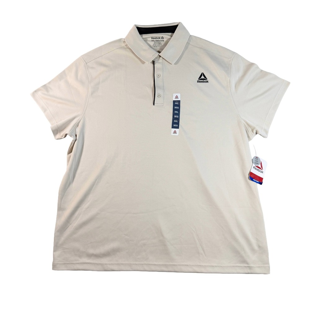 Reebok Mens SS Performance Polo Shirt Size 3XL Pumice Stone NWT